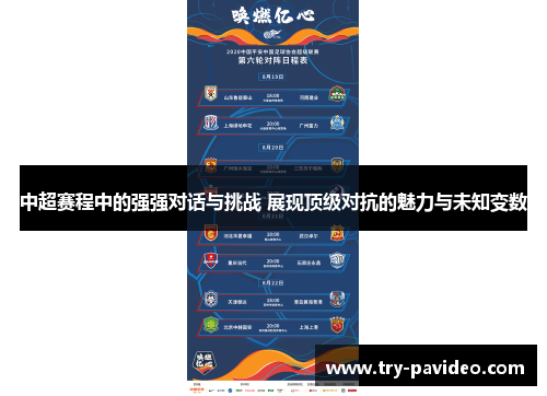 中超赛程中的强强对话与挑战 展现顶级对抗的魅力与未知变数