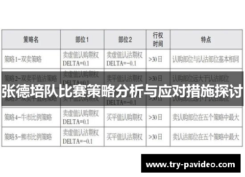 张德培队比赛策略分析与应对措施探讨