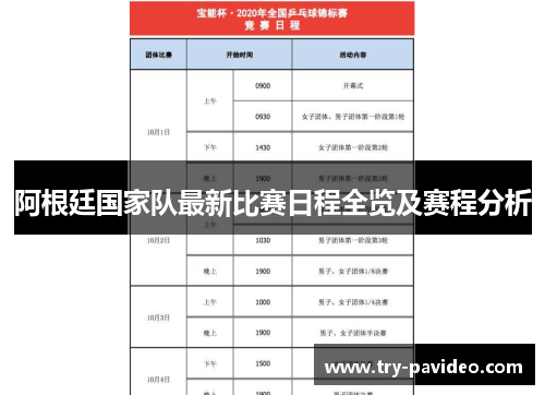 阿根廷国家队最新比赛日程全览及赛程分析 阿根廷国家队最新比赛日程全览及赛程分析